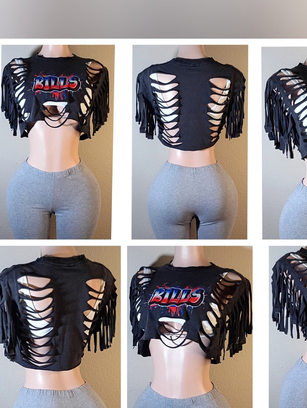 Black Buffalo Bills Custom Crop Top